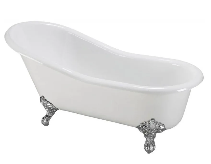 Badkar - Versailles vit gjutjärn med tassar, 154 cm