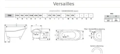 Badkar - Versailles vit gjutjärn med tassar, 170 cm