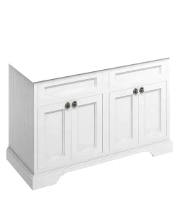 Badrumskommod dubbelt Burlington - Fristående möbel 130 cm, matt vit (Endast underdel)