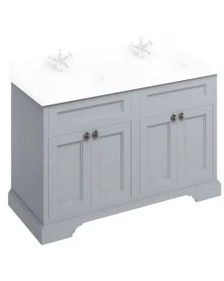Badrumskommod dubbelt Burlington - Fristående möbel 130 cm, Grå (Endast underdel)