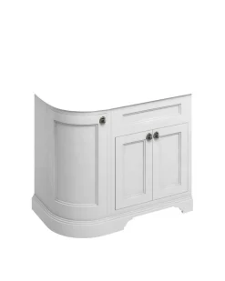 Badrumskommod rundat hörn Burlington - 100 cm vit (endast underdel)
