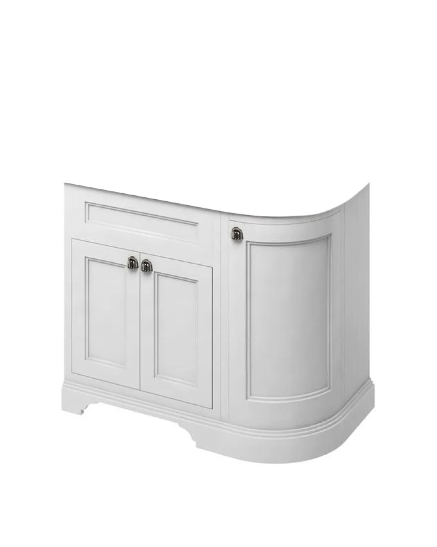 Badrumskommod rundat hörn Burlington - 100 cm vit (endast underdel)