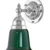 Badrumslampa - Adelborg nickel, grön klocka