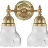 Badrumslampa - Bergman mässing, slipat mattglas