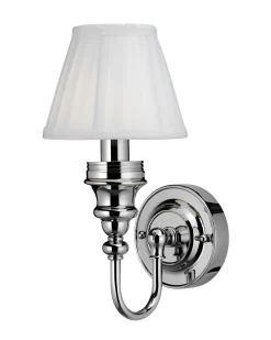 Badrumslampa Burlington - Vägglampa med vit tygskärm