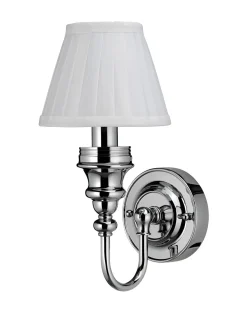 Badrumslampa Burlington - Vägglampa med vit tygskärm