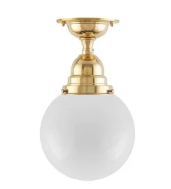 Badrumslampa - Byström 80 mässing, klotskärm