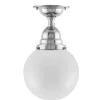Badrumslampa - Byström 80 nickel, klotskärm