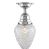 Badrumslampa - Byström 80 nickel, klardroppe