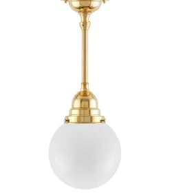 Badrumslampa - Byströmpendel 80 mässing, klotskärm