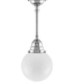 Badrumslampa - Byströmpendel 80 nickel, klotskärm