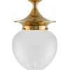 Badrumslampa - Dahlberg 100 mässing, mattglas droppe