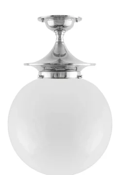 Badrumslampa - Dahlberg 100 nickel, stor klotskärm