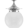 Badrumslampa - Dahlberg 100 nickel, opalvit klotskärm