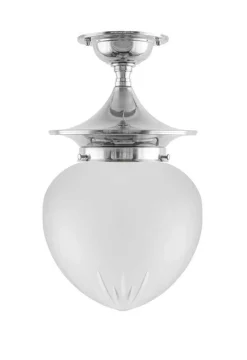Badrumslampa - Dahlberg 100 nickel, mattglas droppe