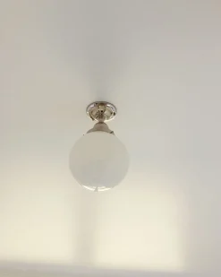 Badrumslampa - Lundkvist 80 nickel, klotskärm