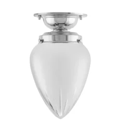 Badrumslampa - Lundkvist 80 nickel, mattdroppe