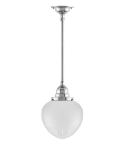 Badrumslampa - Taklampa Byströmpendel 100 nickel, mattdroppe