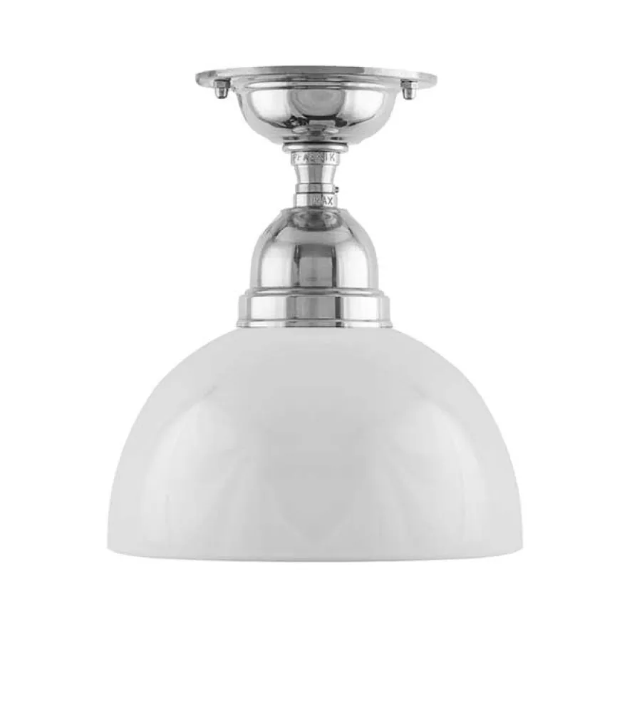 Badrumslampa - Taklampa Byström 60 nickel, halvsfär