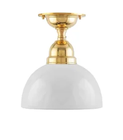 Badrumslampa - Taklampa Byström 60 mässing, halvsfär