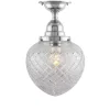Badrumslampa - Taklampa Byström 100 nickel, klardroppe