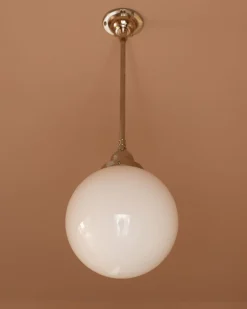 Badrumslampa - Taklampa Byströmpendel 100 nickel, klotskärm