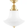 Badrumslampa - Taklampa Byström 100 mässing, klottrattskärm