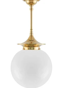 Badrumslampa - Taklampa Dahlbergspendel 100 mässing, stor klotskärm