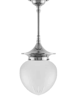 Badrumslampa - Taklampa Dahlbergspendel 100 nickel, mattglas droppe