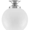 Badrumslampa - Taklampa Lundkvist 100 nickel, stor klotskärm