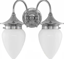Badrumslampa - Tigerstedt nickel, opalvit droppe
