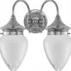 Badrumslampa - Tigerstedt nickel, slipat mattglas