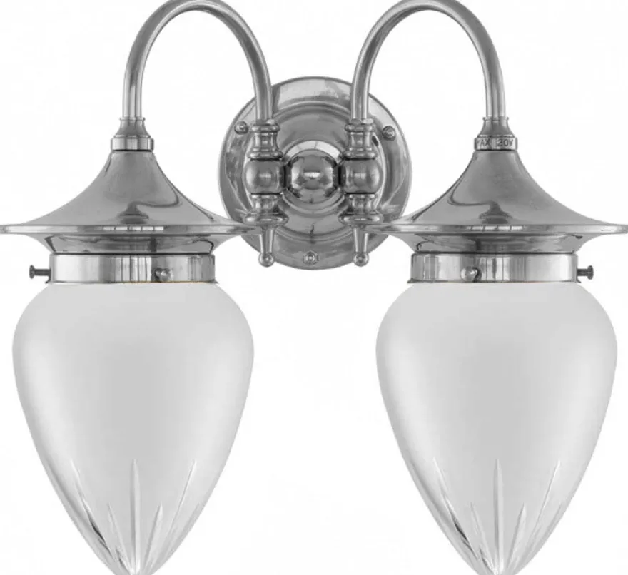 Badrumslampa - Tigerstedt nickel, slipat mattglas