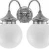 Badrumslampa - Tigerstedt nickel, opalvita klot
