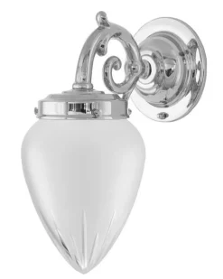 Badrumslampa - Topelius nickel, slipat mattglas