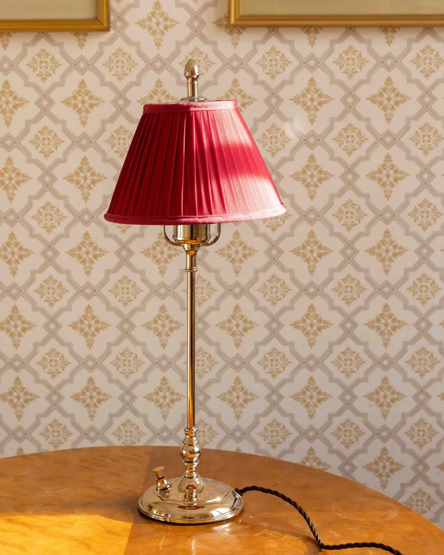 Bordslampa - Ankarcrona 50 cm mässing, röd skärm