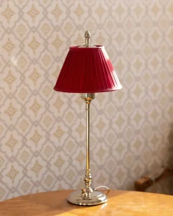 Bordslampa - Ankarcrona 50 cm nickel, röd skärm