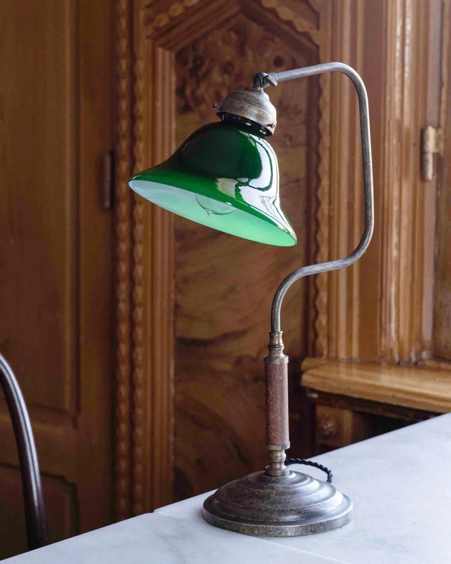 Bordslampa 1903 - Antik med grön klockskärm