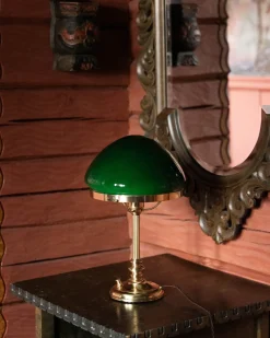 Bordslampa - Karlfeldt mässing, toppig grön
