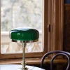 Bordslampa - Karlfeldt mässing, grön skärm