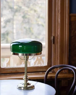 Bordslampa - Karlfeldt mässing, grön skärm