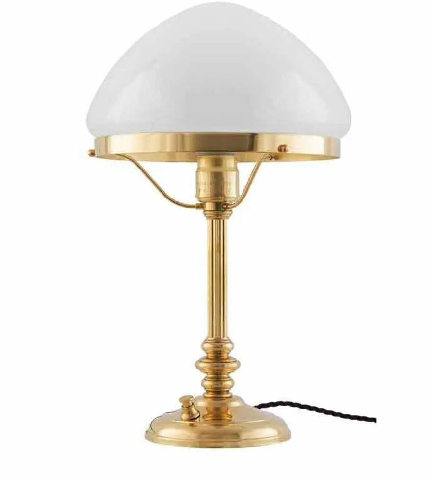 Bordslampa - Karlfeldt mässing, toppig vit