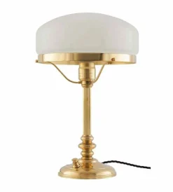 Bordslampa - Karlfeldt mässing, vit skärm