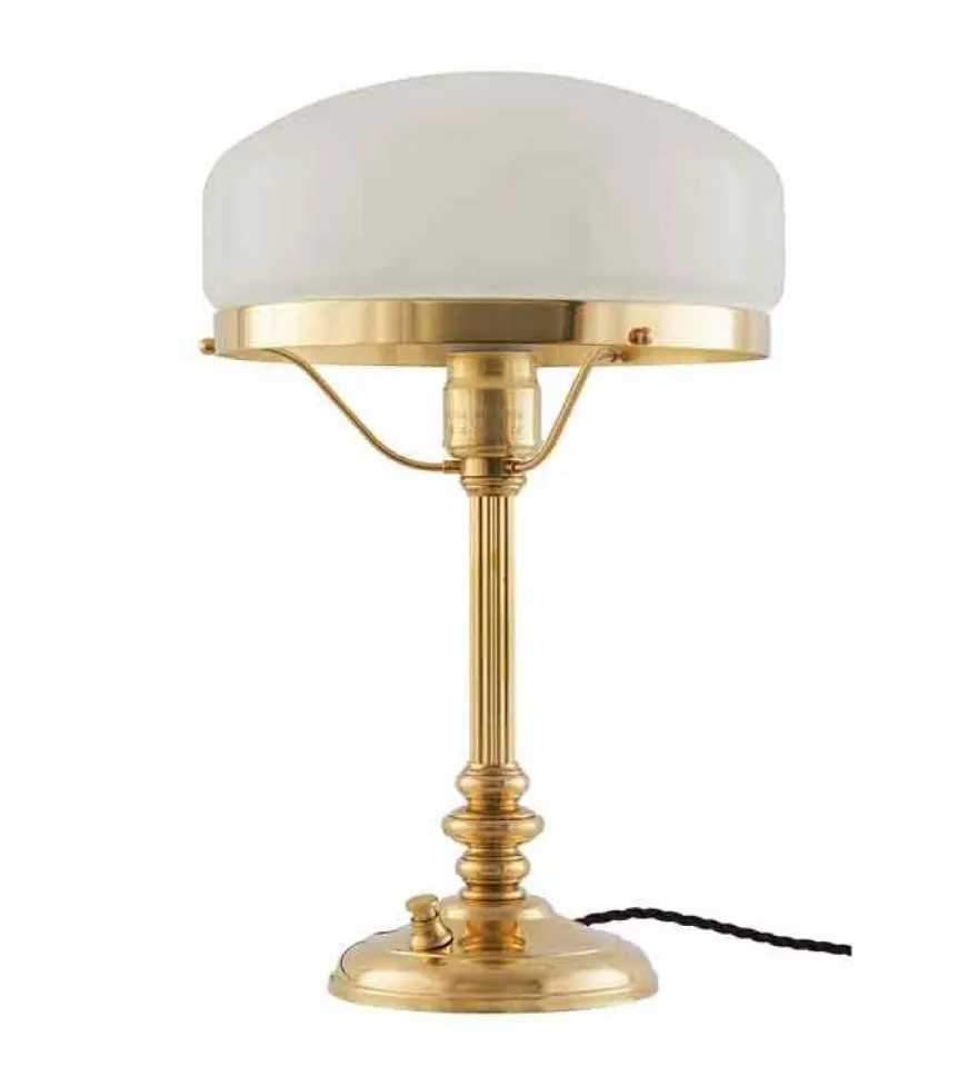 Bordslampa - Karlfeldt mässing, vit skärm