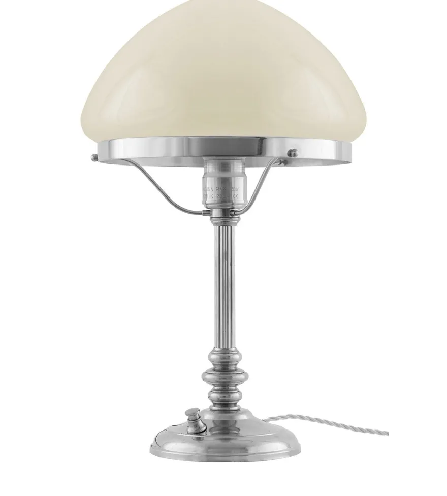 Bordslampa - Karlfeldt nickel, toppig benvit