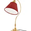 Bordslampa - Lagerlöf mässing, röd tygskärm
