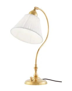 Bordslampa - Lagerlöf mässing, vit tygskärm
