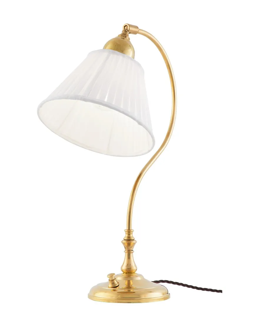 Bordslampa - Lagerlöf mässing, vit tygskärm