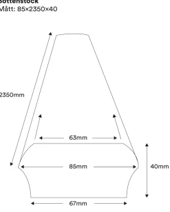 Bottenstock till räcke - 40 x 85 x 2350 mm