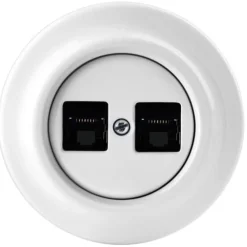 Datauttag 2xRJ45 vit porslin - ABB Decento
